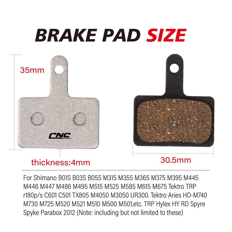 EASTERN POWER 2 Pairs Bicycle Disc Brake Pads for Shimano B01S Deore M315 M355 M365 M375 M395 M446 M447 M486 M485 M495 M515 M525 M575 T615 T675 Tektro TRP - Image 3
